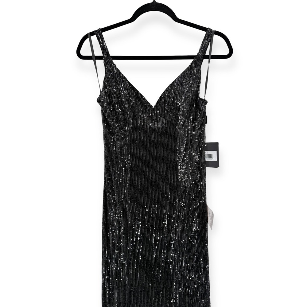 NWT Mac Duggal Black Fully Sequined Scoop Back Gown - Size 0 - Picture 5 of 12